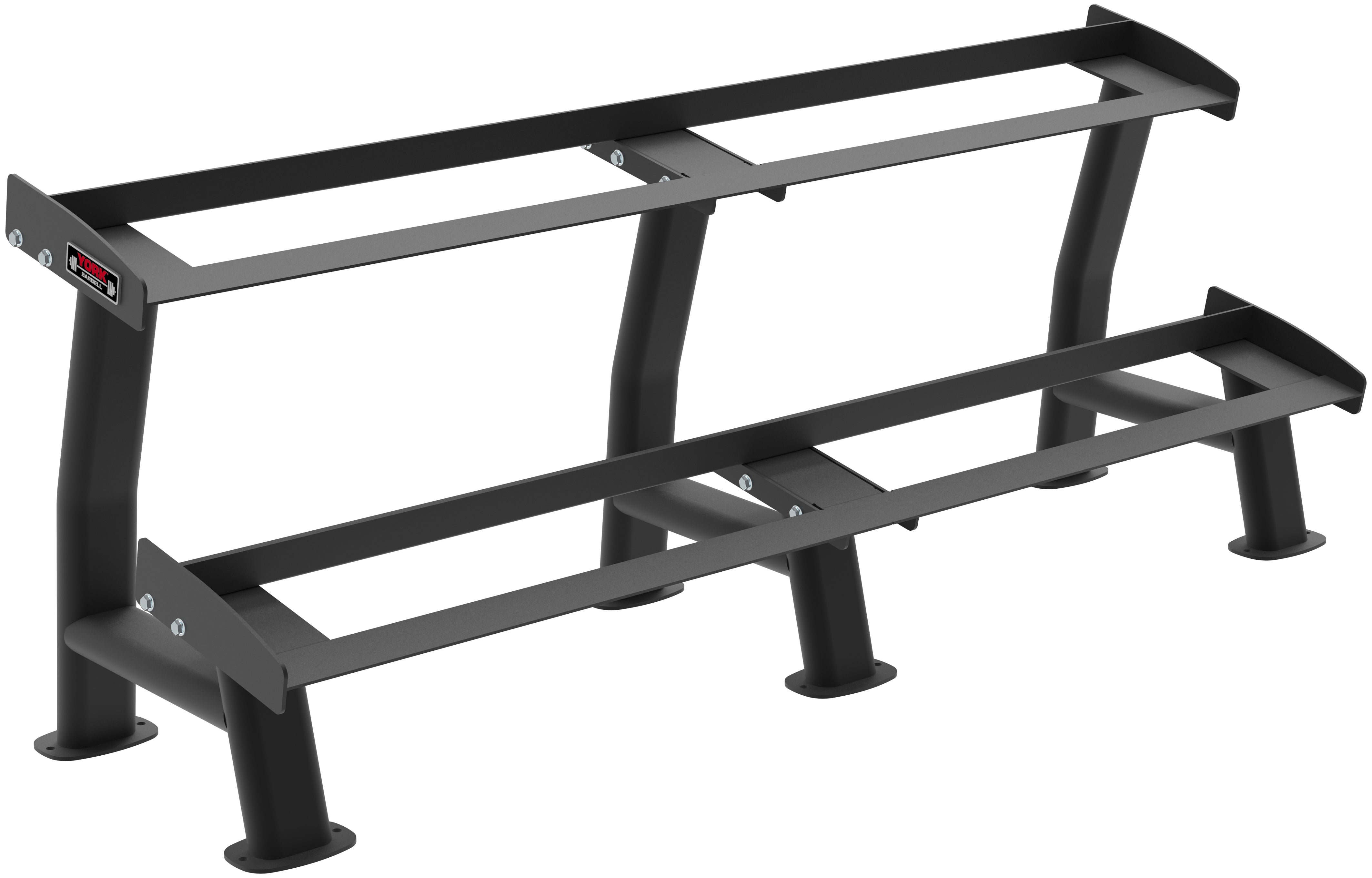 York Barbell Heavy-Duty Steel 2-Tier Horizontal Rack professional storage
